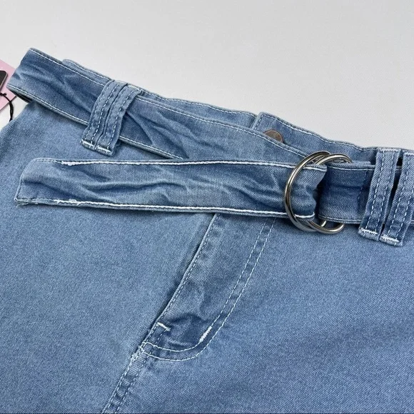 Pretty Little Thing Skirt Denim Blue Jean Boho Concert Summer Festival New - Picture 3 of 9